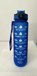 Bottle for Skinny Fit Collagen Water 32ozs BPA FREE Built in Straw, Blue - Picture 1 of 3