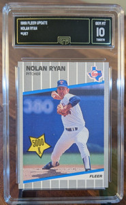 1989 Fleer Update Nolan Ryan #U67 GMA 10 GEM MINT