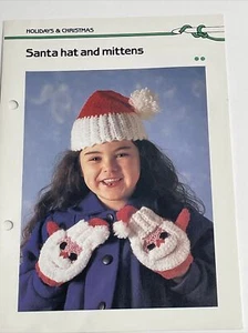 Marshall Cavendish Children's Santa Hat & Mittens Crochet Pattern - Picture 1 of 8
