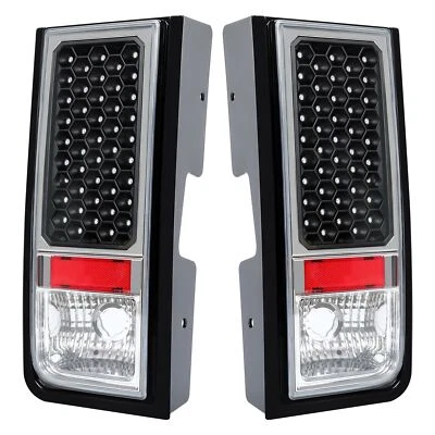 Lámpara de luces traseras LED rojas cromadas/lentes transparentes para Hummer H2 2003-2009 Foto 1 de 4