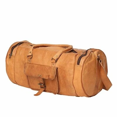 Grand Vintage Hommes Véritable Lourd Cuir Fourre-Tout Valise S Sac Voyage Gym - Photo 1/3