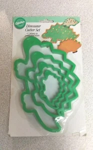 4 Wilton Dinosaurier graduiert Ausstecher Set grün neu in Packung Vintage NOS 1994 - Bild 1 von 3