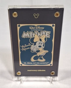 Tarjeta enchapada en oro 70 aniversario de Disney Minnie Mouse con certificado de autenticidad y más LE 738/1928 - Imagen 1 de 7