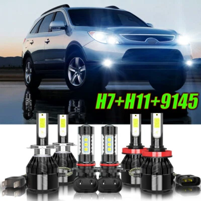 Combo faros LED haz alto bajo + bombillas antiniebla para Hyundai Veracruz 2007-2011 Foto 1 de 4