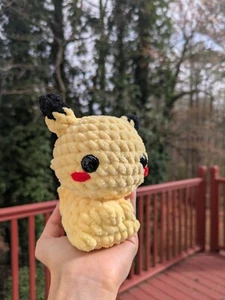 Pikachu Pokemon Amigurumi Crochet Plushie Handmade Stuffed Animal - Picture 1 of 3