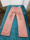 Aeropostale Jeans Sz 4 Womens Pink Straight 90s Baggy Pants Ladies Stretch NWT