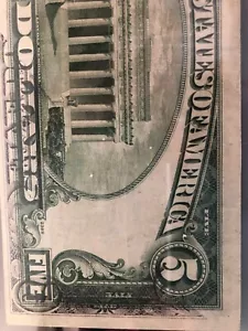 $5 ERROR 1950 C Offset Transfer Face to Back Lower Right Corner No Reserve - Picture 1 of 3