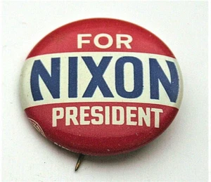 1968 For President Nixon RWB Presidential Campaign Button NOS Neu - Bild 1 von 3