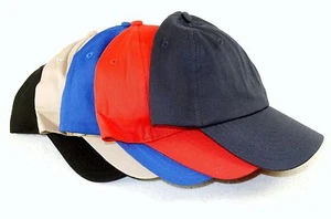 6 Panel Cotton Baseball Cap, Hit Wear Soft Crown, Choice Colors, 1 Size Fits All - Picture 1 of 31