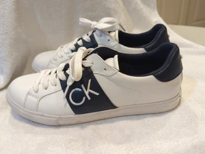 CALVIN KLEIN Women Shoe SZ 11 White Blue Gently Used SNEAKER - Picture 1 of 6