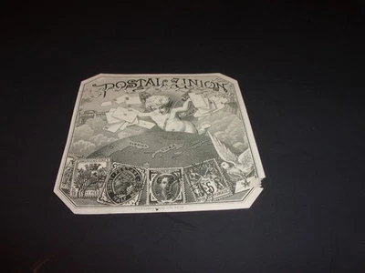 ETIQUETA DE CIGARRO EXTERIOR DE MUESTRA DE UNIÓN POSTAL DE COLECCIÓN AÑOS 1880, GEO HARRIS, SELLOS Y QUERUBINES Foto 1 de 2