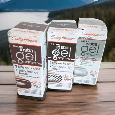 Juego de 3 tiras de gel Sally Hansen Salon Insta cheque y ciruela envío desde EE. UU.  Foto 1 de 2
