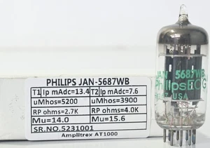 Philips JAN-5687WB Made in USA Amplitrex Tested Qty 1 Pc # 5231001 - Picture 1 of 11