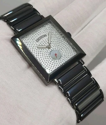 [Brand New] CROTON CERAMIC QUARTZ WATCH DIAMOND ICED OUT DIAL CN307070 - Image 1 of 4