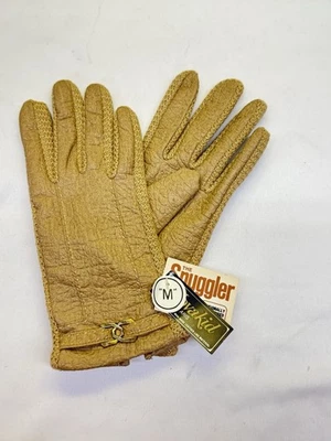 Vintage NWT Aris Gloves The Snuggler Womens Brown Faux Leather Size Medium - Image 1 of 4