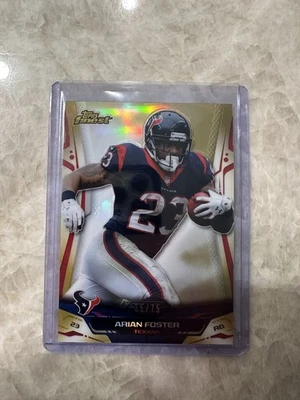2014 Topps Finest Arian Foster Gold Refractor /75 #76 Houston Texans NFL Card - Image 1 of 4