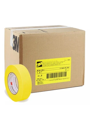 3M NEW Case Refinish Yellow Masking Tape Rolls 36mm Car Repair 6654 (24 Rolls) - Image 1 of 4