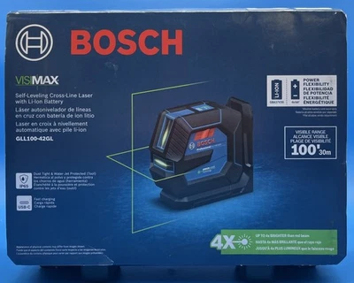 Bosch 100 ft. Green Self Leveling Cross-Line Laser Level GLL100-42GL - Image 1 of 4