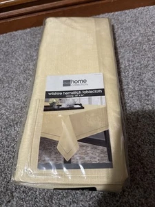 JCPenney Home Collection Wilshire Hemstitch Tablecloth Oblong 60”x84” Yellow - Picture 1 of 3