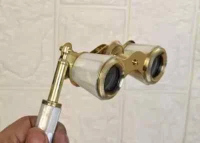 Vintage Brass Opera Glasses Mother of Pearl & Handle Brass Fittings France - Image 1 of 4