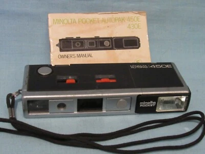 Minolta Autopak Film Camera 450E Black Pocket Built In Flash  - Image 1 of 4