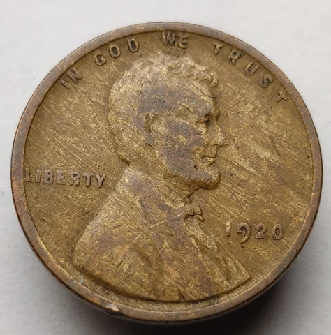 1920 wheat cent toned woody penny us coin.  #171 Cover