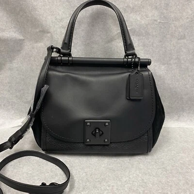 Coach Drifter BLACK Top Handle Satchel Crossbody Leather Suede NEW $495 38388 - Image 1 of 4