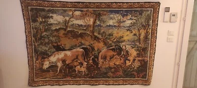 Très grand ancienne tapisserie murale - Photo 1/4