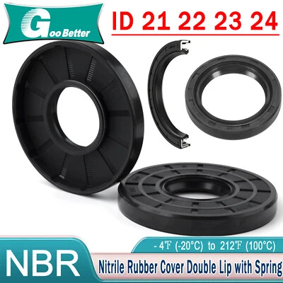 GOO BETTER Sello de aceite 21 mm/22 mm/23 mm/24 mm ID eje giratorio doble labio R23/TC 4 - 12 mm de profundidad