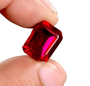 9.80 Cts GGL Certified. Emerald Shape Natual Mozambique Red Ruby Gemstone