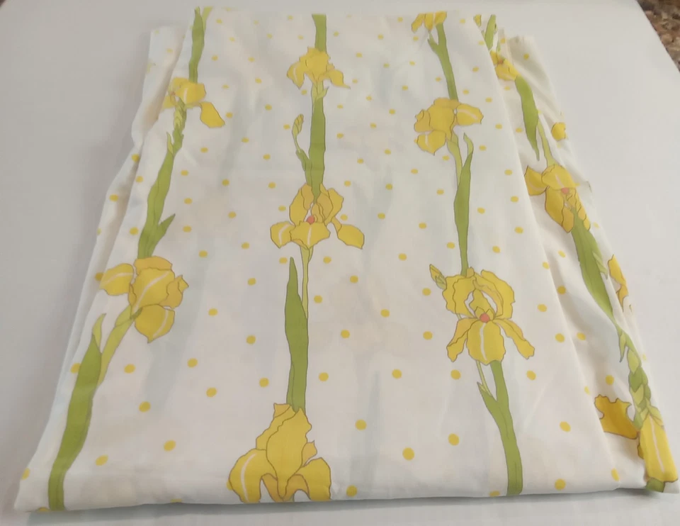 Hoja plana vintage Wamsutta ultracal tamaño doble estampado floral narciso EE. UU. Foto 1 de 4