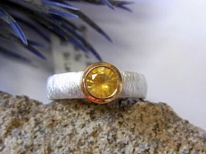 SCHMUCK-STCK RING SILBER Safir NEU 52 16,5 vergoldet - Bild 1 von 3