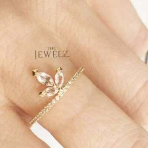 Anillo Banda Media Eternidad Oro 14K VS/F-G Diamante y Topacio Blanco Marquesa - Imagen 1 de 4