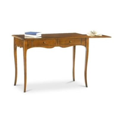 Escritorio Oficina Studio 2 Cajones Arte Pobre Nogal Oscuro Cajón Extraíble - Imagen 1 de 4