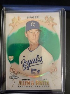 2021 Topps Allen Ginter Chrome Brady Singer Rookie Green Refractor # 9/99