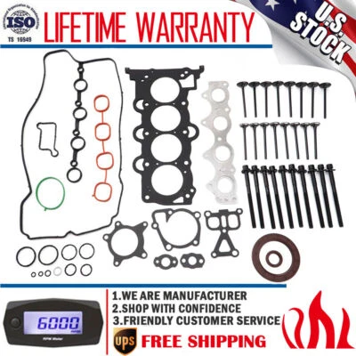 Full Gasket Set Head Bolts For 2012-2019 Hyundai Veloster Accent Kia Rio 1.6L L4 - Image 1 of 4