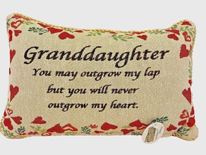 Almohada tapiz nieta y sentimiento con cremallera nueva con etiquetas - Imagen 1 de 8