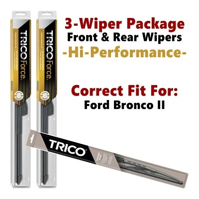 Wipers 3-pk Hi-Performance fits 1986 Ford Bronco II 25180x2/30150 - Image 1 of 4