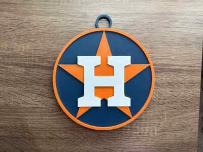 Houston Astros Oversized Pendant Necklace – MLB Baseball Fan Jewelry, Game Gift - Image 1 of 2