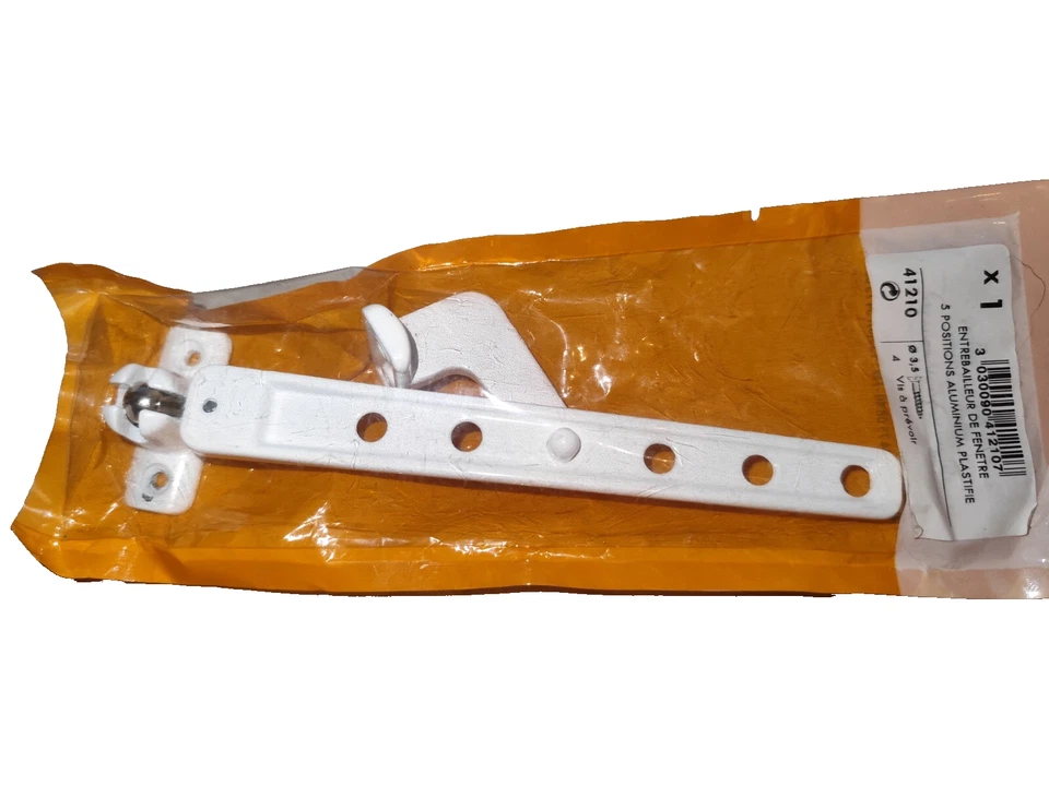 Fenster Halter Fensteröffnung Alu weiß 5 Positionen 120 mm B-Ware - Bild 1 von 1