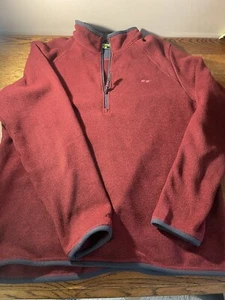 Koppen Pullover 1/4 Zip Fleece Sweater Men's Large Red Polyester Long Sleeve - Picture 1 of 7