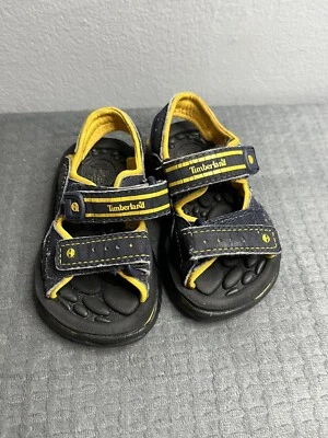 Sandalias Timberland Adventure Seeker 2 correas para niños azul marino/amarillo hechas por el hombre EE. UU. 5 Foto 1 de 4