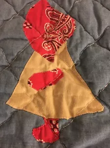 Edredón hecho a mano Gran tiro w / telas vintage tamaño EST 64 "x62" - Imagen 1 de 9
