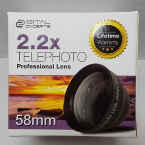 Digital Concepts High Definition 2.2X 58mm Telephoto Lens Optics W/Caps - Picture 1 of 5
