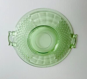 Liberty Works American Pioneer Green Depression Glass Egg Harbor Footed Plate - Picture 1 of 7