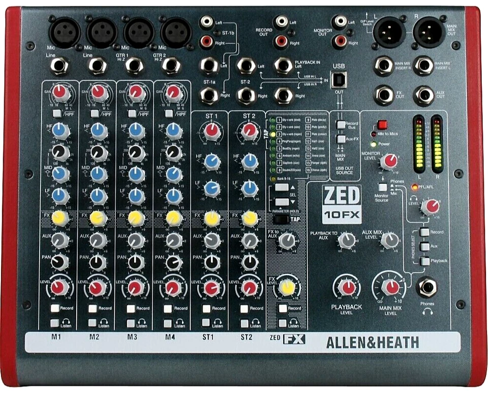 Allen & Heath ZED-10FX 10-channel Mixer W/ USB Audio Interface and Effects MINT - Image 1 of 4