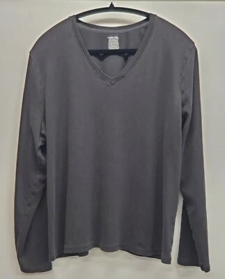 Cherokee Talla XXL Manga Larga 100% Algodón Negro Cuello en V Tejido Top Foto 1 de 4