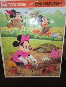 Vintage DISNEY MINNIE MOUSE-FRAME TRAY PUZZLE POST By Whitman EUC - Picture 1 of 5