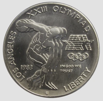 1983-S Los Angeles XXIII Olympiad Commemorative 90% Silver 1 Ounce Dollar $1 - Image 1 of 2