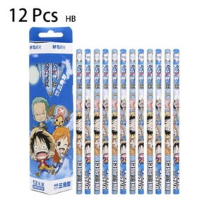 One Piece 12pcs Wooden Pencil HB Painting Sketch Stationery Animation Appearance - Picture 1 of 6